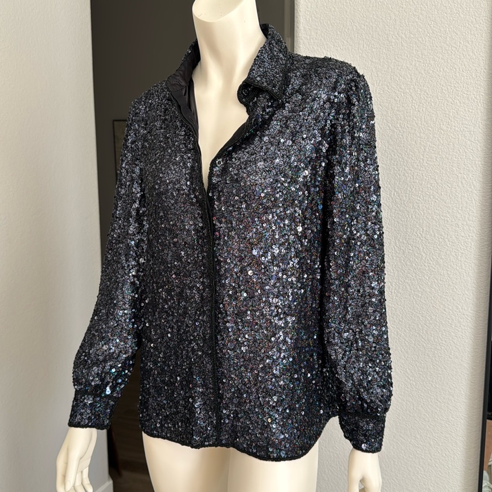 Vintage sequin and beaded top M